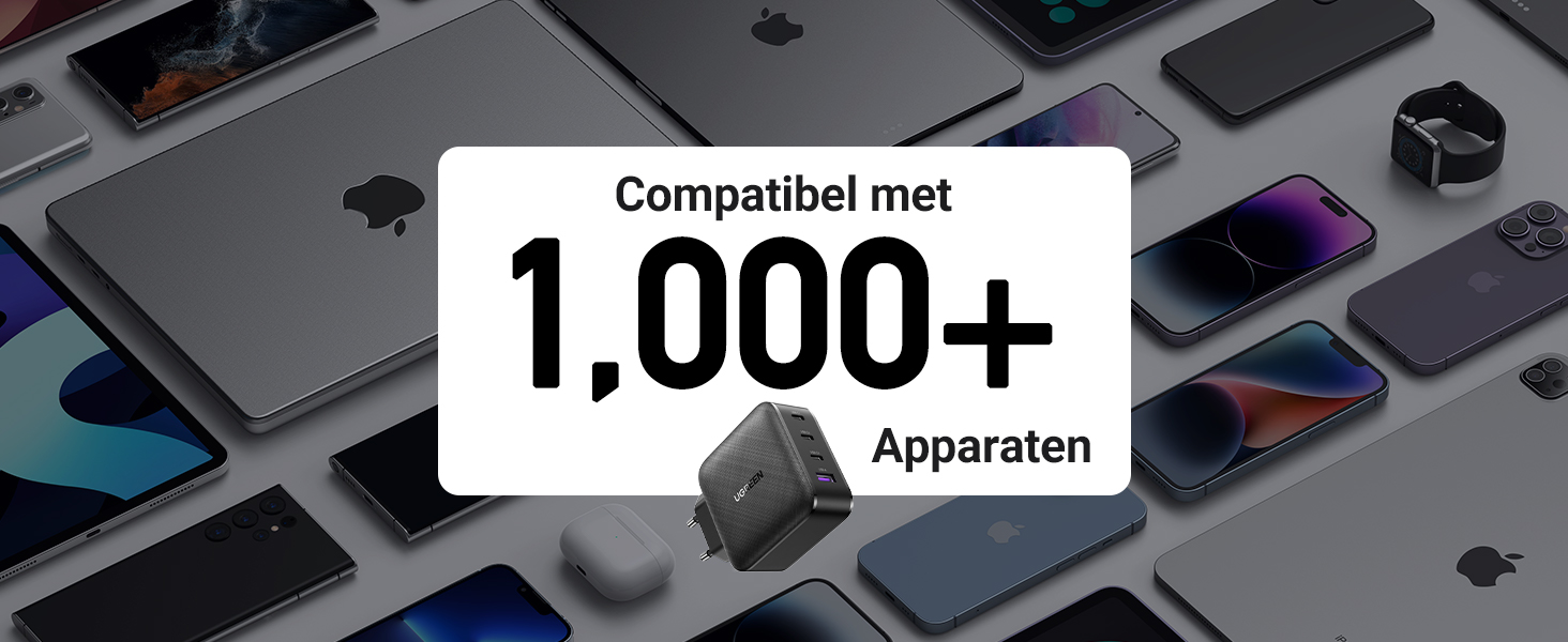 UGREEN 65W USB C GaN Oplader - 4-Poorts PD Lader met PPS - 9