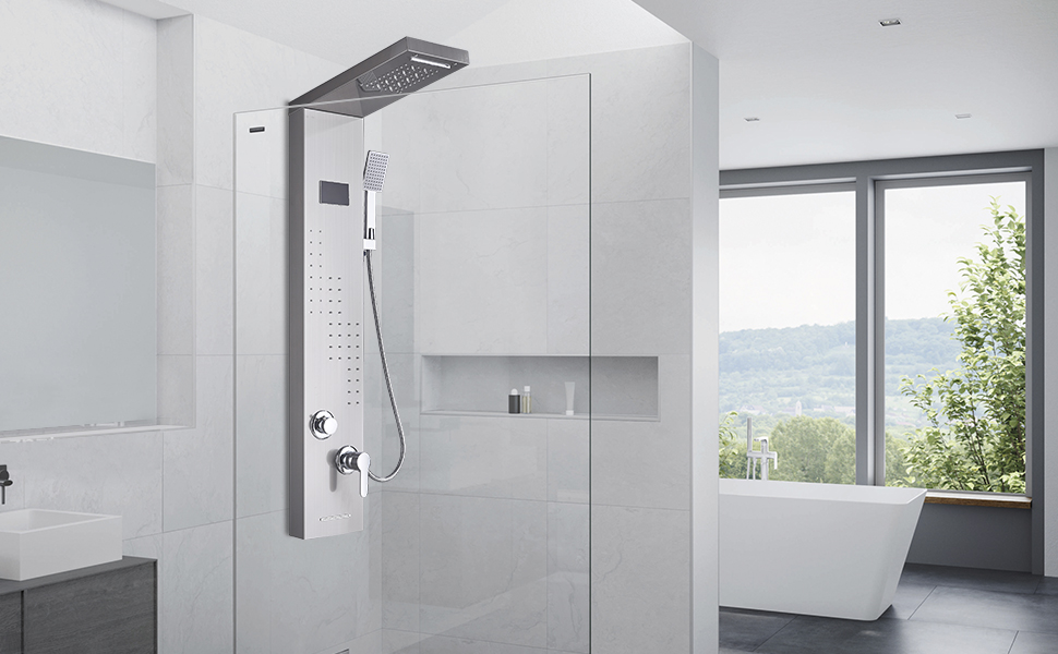 fyheast Colonne de douche hydromassante LED mode eau de 5 fonctions