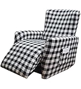 NILUOH Stretch Recliner Cover 4 Pieces Printed Lazy Boy Chair Covers Recliner Sofa Slipcover Anti...