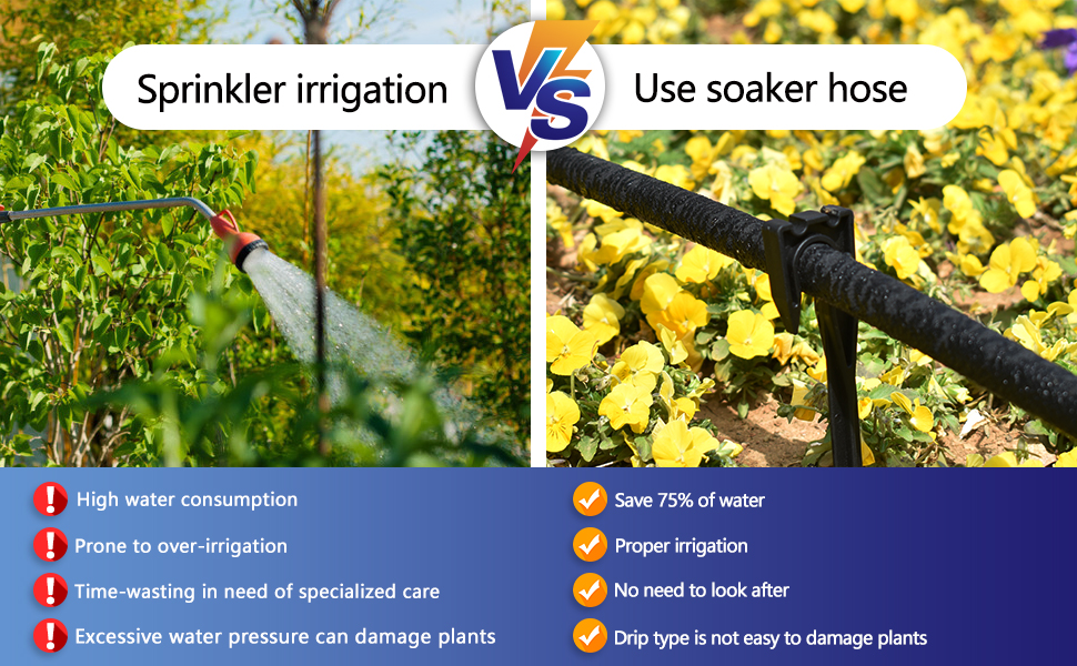 Soaker Hose 150 FT for Garden with Kit, 1/2’’ Soaker Hose for Foundation Watering, 150 FT Drip