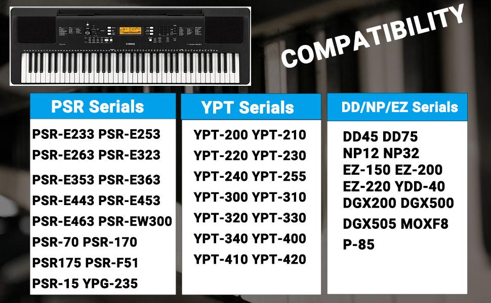 for Yamaha Keyboard Power Cord 12V Yamaha Power Adapter Replacement
