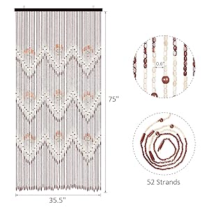 Size of osunnus beaded curtain