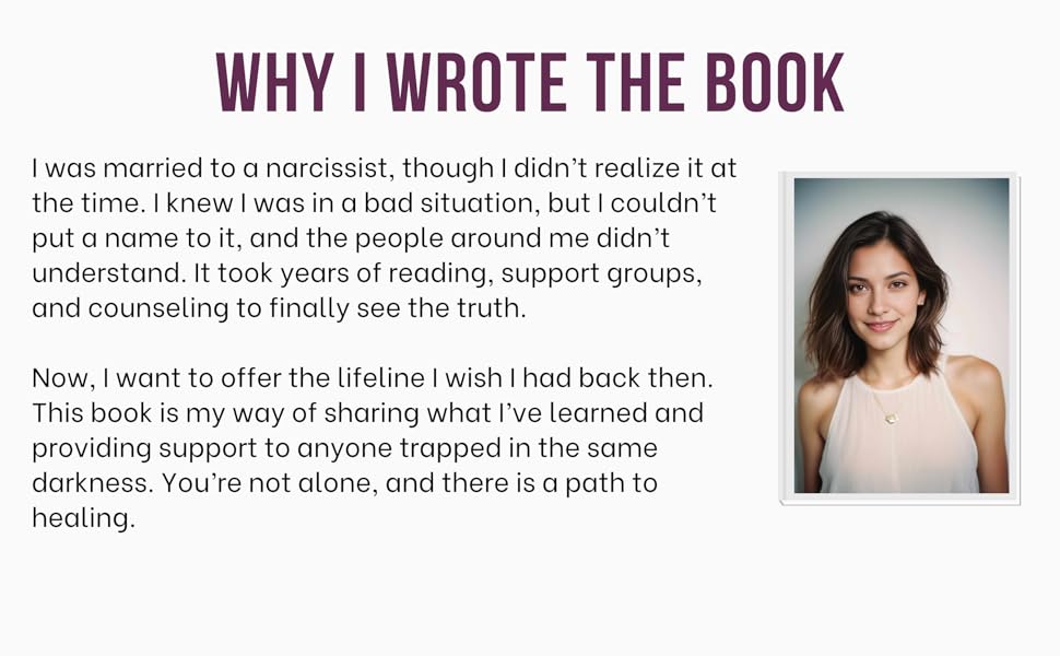An image of the author with text on why she wrote the book