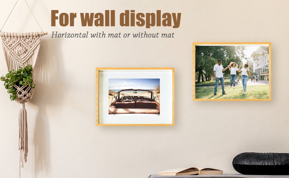 A3 Solid Oak Wood Picture Frame with Real Glass, Displays Picture A4 With Mat and