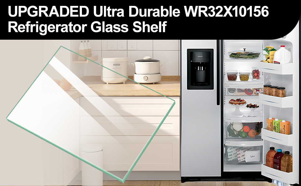 Ultra Durable WR32X10156 Refrigerator Glass Shelf