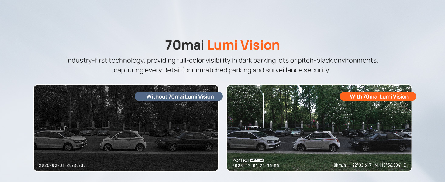 Black light full color night vision dash camera