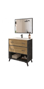 Abitti Mueble Lavabo de baño o Aseo con lavamanos de cerámica ...