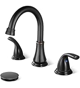 Cinwiny 3 Hole Bathroom Faucet 8 inch Vanity Widespread Sink Faucet 2 Handles Deck Mounted Basin ...