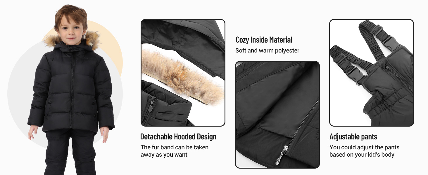 Kids Snowsuit Set 2Piece Winter Puffer Jacket and Snow Pants Ultralight Skisuit Set Amazon.ca