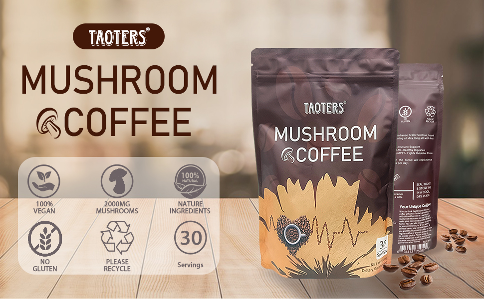 aeda8415-3434-4637-8960-272d44fd6179.__CR0,0,970,600_PT0_SX970_V1___ Mushroom Coffee | Enhanced Focus, Boosted Immunity, Improved Energy | 6 Adaptogenic Mushrooms: Cordyceps, Reishi, King Trumpet, Shiitake, Lion's Mane & Turkey Tail | 30 Servings