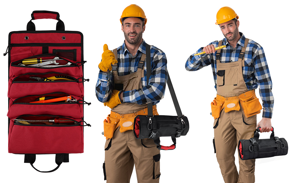 Koolertron Multifunctional Tool Storage Bag, Roll Up Tool Pouch Bag