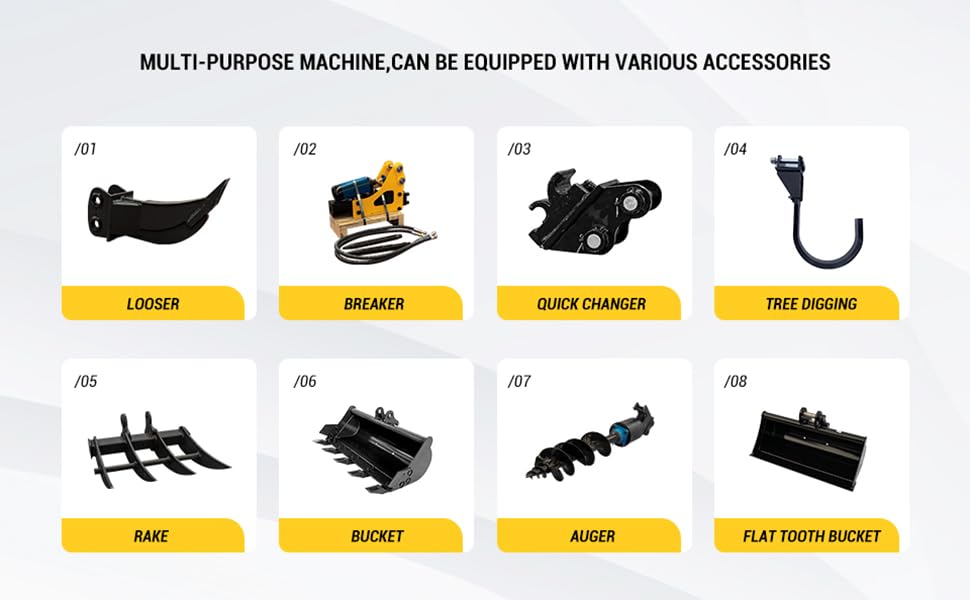 35 Mini Excavator Hammer, Backhoe Attachment, Small Digger