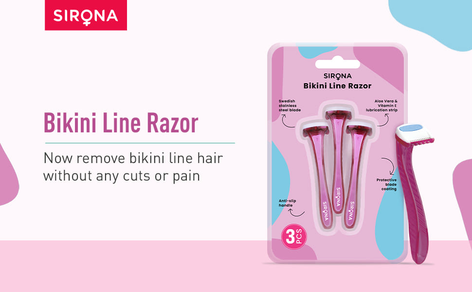 Sirona Bikini Line Trimming Razor for Women Pack of 3, Razor for