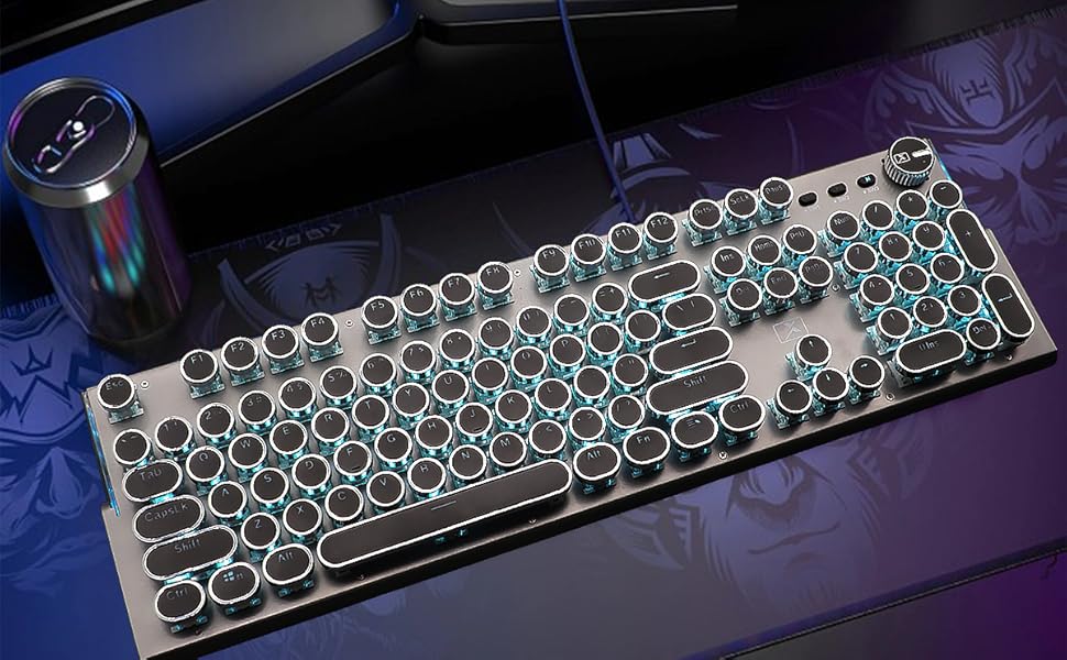 【希少】HPレトロスタイル メカニカルキーボード青軸LEDバックライト Amazon | JOLUCE ブルー メカニカル ゲーミングキーボード