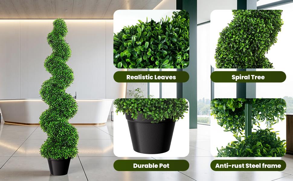 Artificial Boxwood Spiral Topiary Trees
