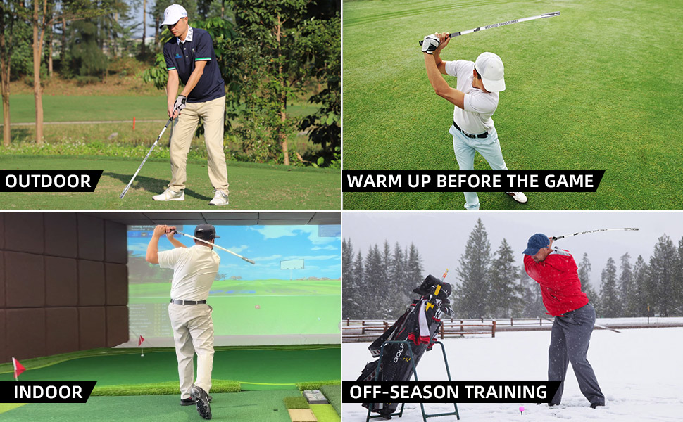 Golf swing trainer with metal head