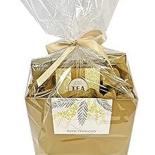 Golden Memories Sympathy Gift Basket for Sending Condolences comes with Cookies and Tea