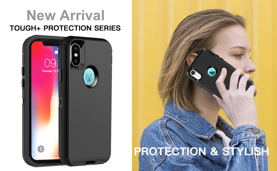 AICase iPhone XR Heavy Duty Case, Shockproof Tough Case, Rugged 3in1