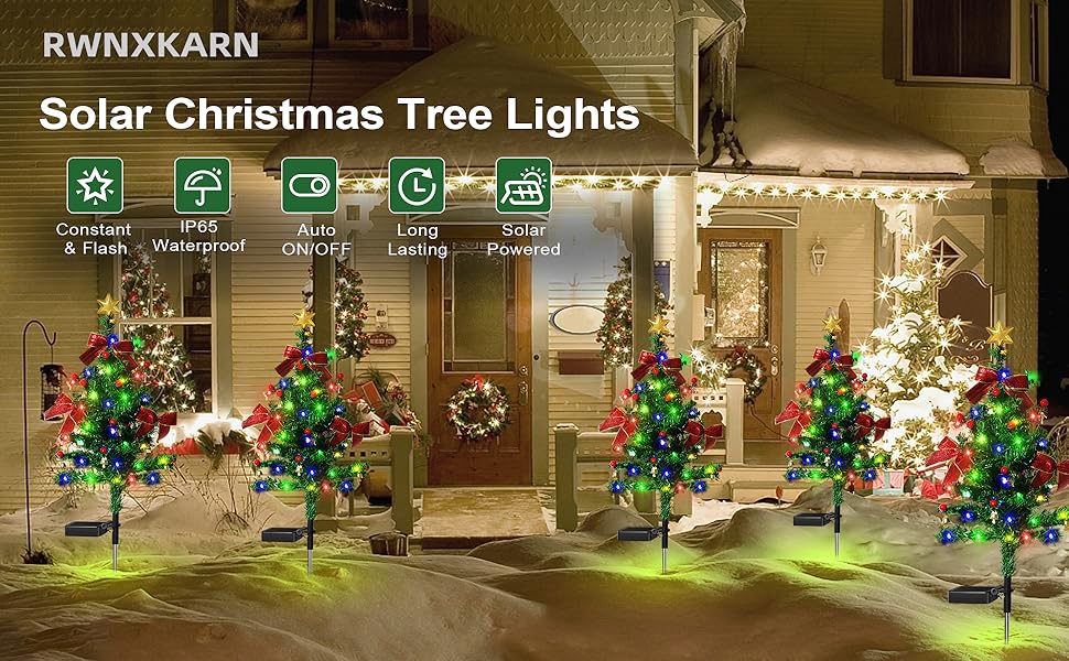 Solar Christmas Trees Lights Outdoor Decorations