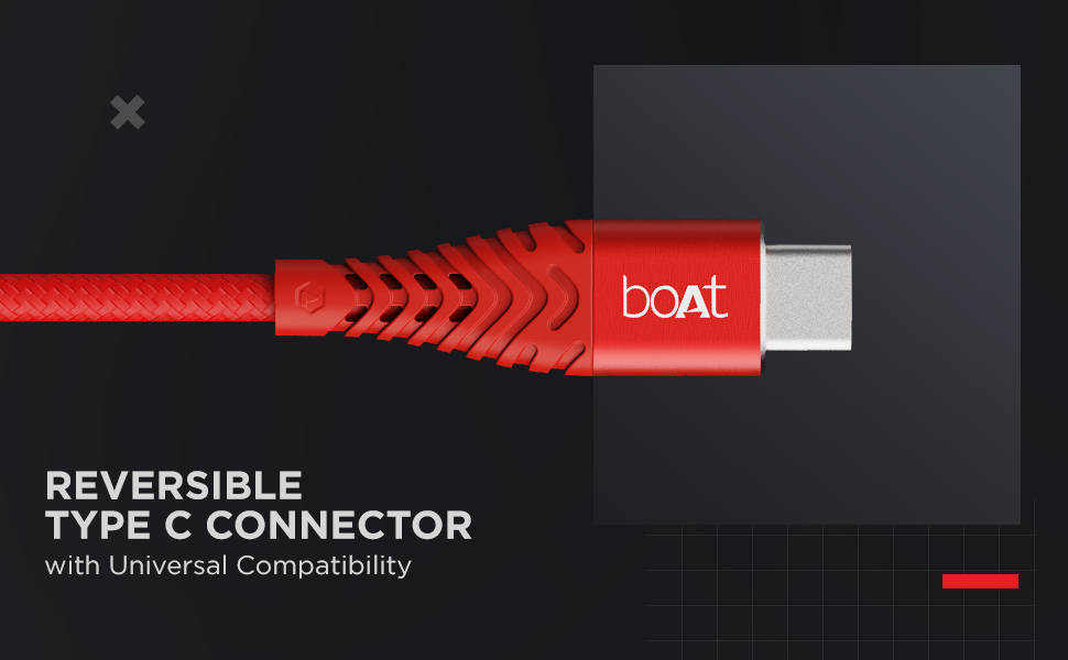 boAt Type C A700 6.5A Super Fast Charging Flat Cable Cable with Stress