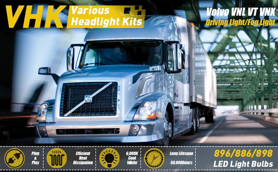 Amazon.com: VHK 896 898 889 886 LED Bulbs for Volvo VNX VT VNL 670 780