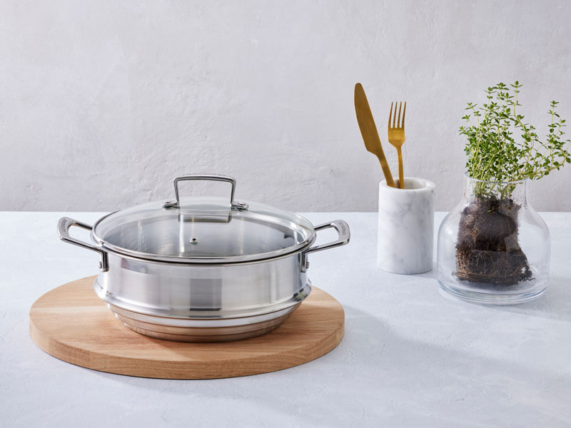 Le Creuset Grand CuitVapeur avec Couvercle en Verre, 24 cm, Acier