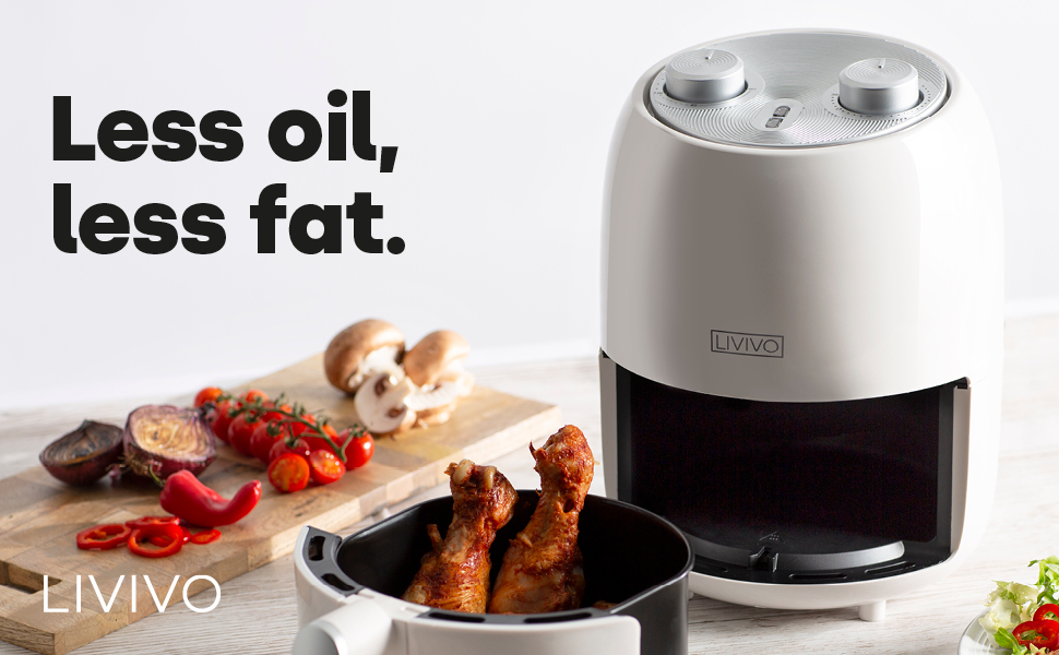 LIVIVO Manual Control Air Fryer, MultiFunctional 1000W CounterTop Fryer for Convenient and