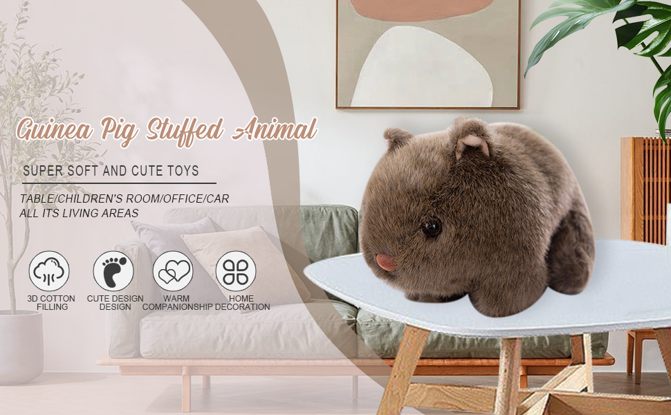 AUCOOMA Guinea Pig Stuffed Animals Soft Guinea Pig Plush Doll Plush Toy for Kids