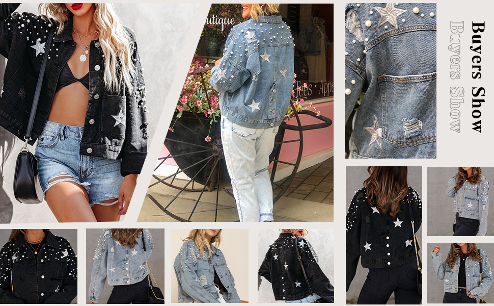 eight_∞　STELLA DISTRESSED DENIM JACKET eight_∞ STELLA DISTRESSED DENIM JACKET Stella Star Print