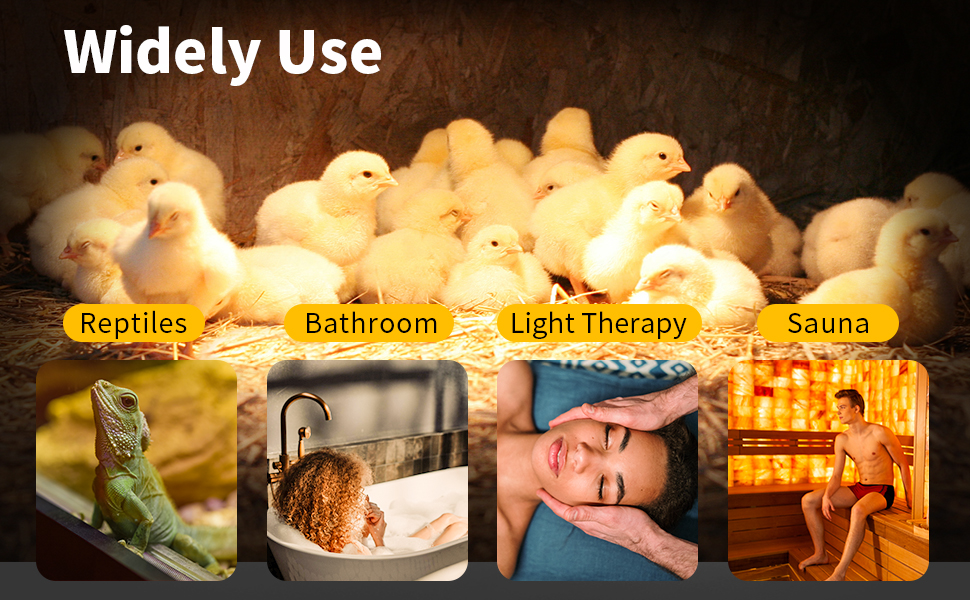 Jugbuy 250 Watt Heat Lamp Bulbs, Clear Incandescent Heating Outdoor