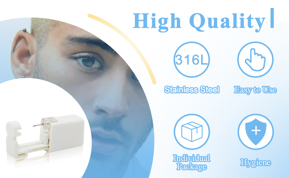 Nose Piercing Gun Yangna 2Pcs Nose Piercing Gun Kit Disposable built