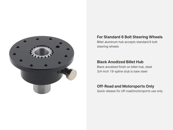 Amazon.com: 6-bolt Black Quick Release Steering Wheel Hub