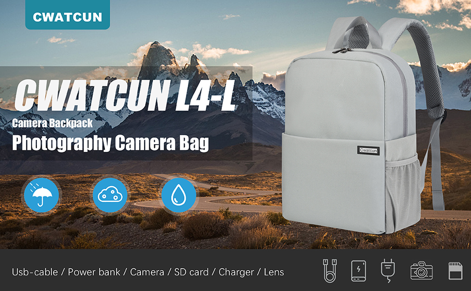 Cwatcun Camera Backpack Side Access Camera Bag Detachable Insert Case