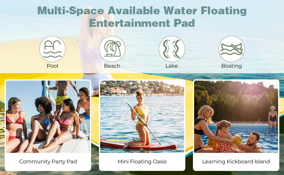 Lyromix Floating Mat for Lake, 9/12/15 FT Lily Pad Floating