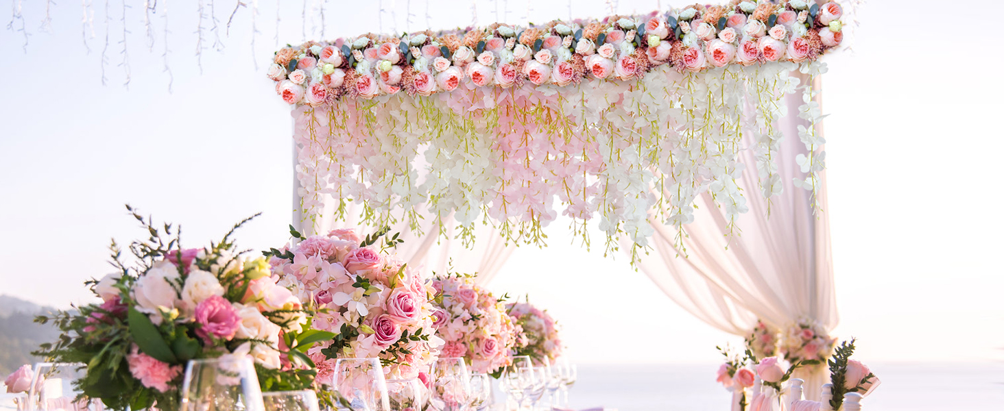 Waipfaru 24 Pack Wisteria Hanging Flowers, 3.6 Feet/Pcs