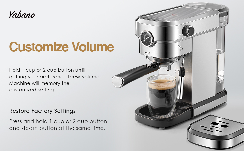 Yabano Espresso Machine, 15 Bar Fast Heating Espresso