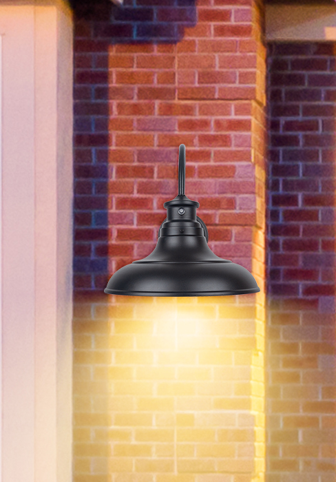 Dusk to Dawn LED Outdoor Barn Lights - 2 Packs Farmhouse Gooseneck Exterior Light Fixture Wall Mount