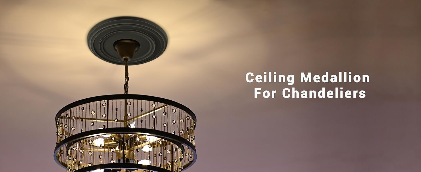 Canomo Split Ceiling Medallion Matte Black Ceiling Light Medallion for