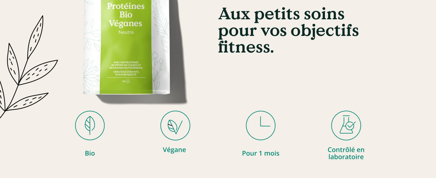 Protéines Bio Véganes Neutre en poudre