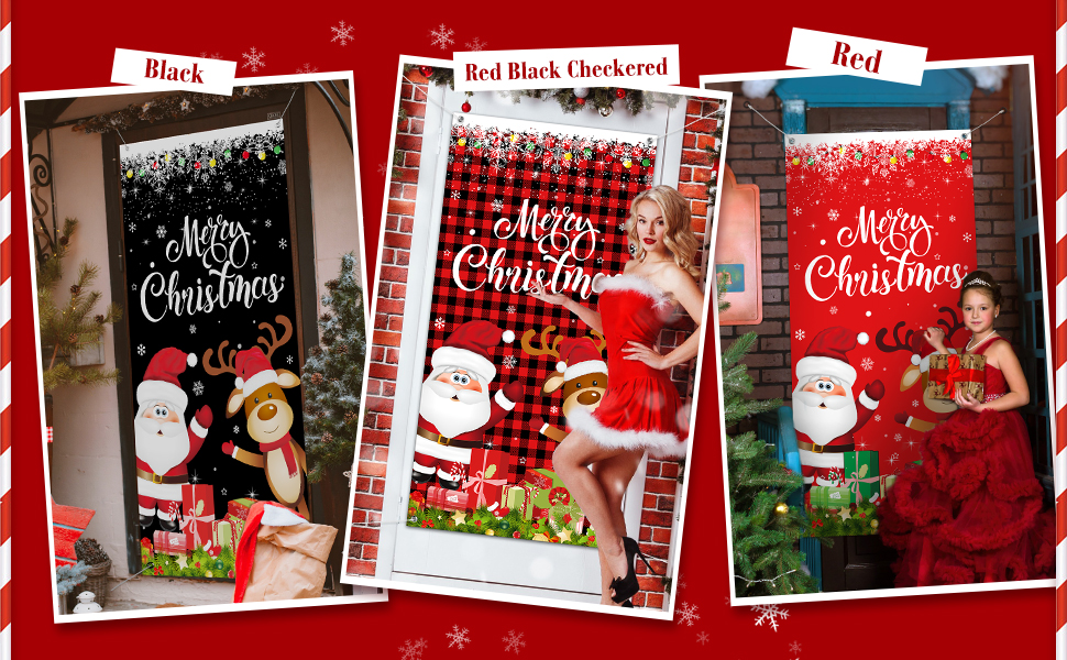 Christmas Door Cover Santa Xmas Hanging Cover Elk Gifts