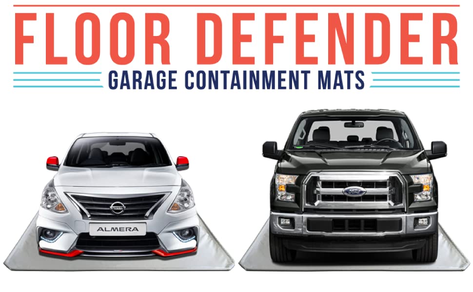 Floor Defender Garage Containment Mats (Truck Size 8' x 21') EasytoClean Garage Floor Mat