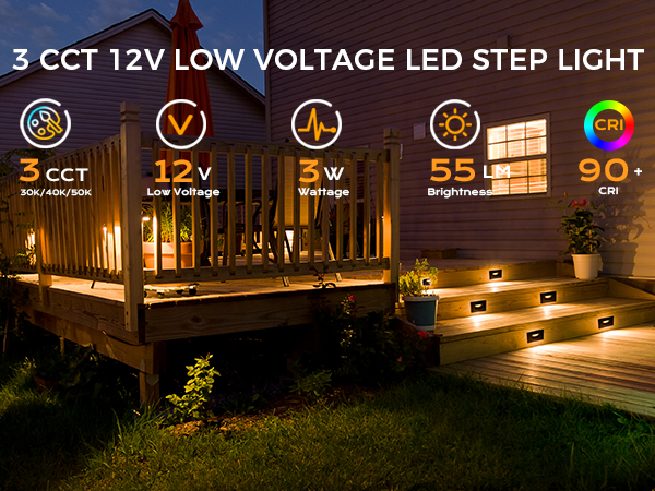 CLOUDY BAY 12V Low Voltage 3 Color Indoor and Outdoor LED
