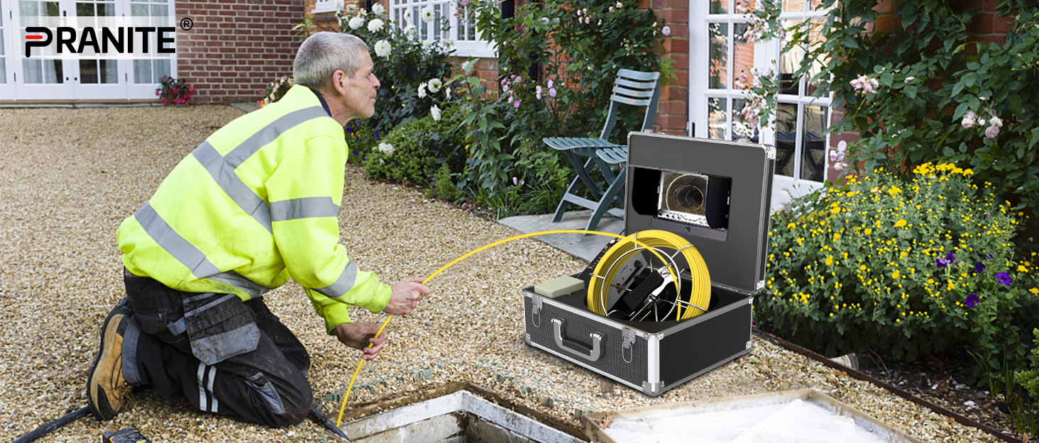 PRANITE Sewer Camera, Pipe Camera with 9 Inch LCD Screen
