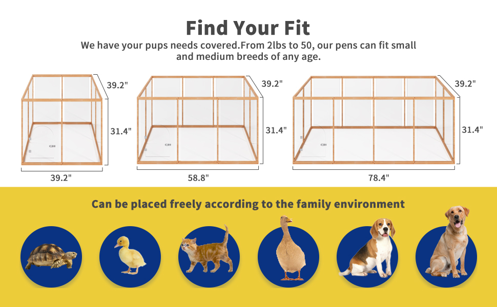 Dog Playpen Petswithu, Wooden Pet Pen Puppy Play Pen for