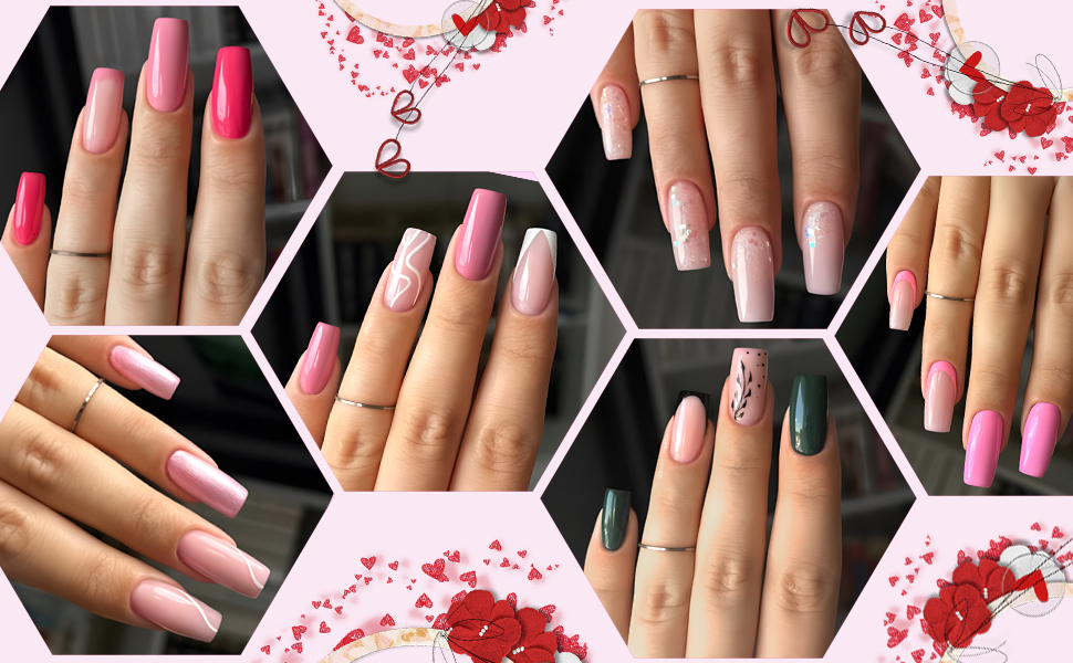 square press on nails short fake nails press ons nail long glue on nail medium nail tips