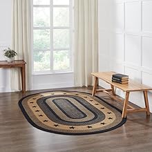 Farmhouse Star Jute Rug Oval w/ Pad 60x96