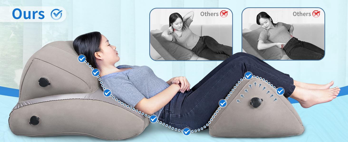 SAHEYER Inflatable Bed Wedge Pillow Set, 2 PCS Post Surgery