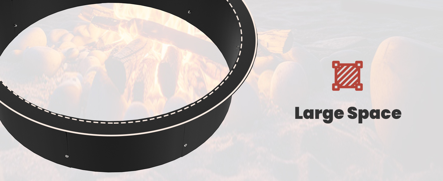 Comzinn 36 Inch Inner Round Fire Pit Ring Insert for