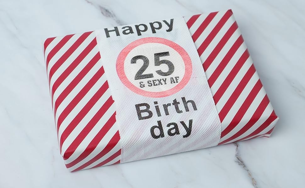Happy 25 und Sexy AF Birthday Klopapier, 2 Pack, Dekoration und Geschenk für den 25. Geburtstag