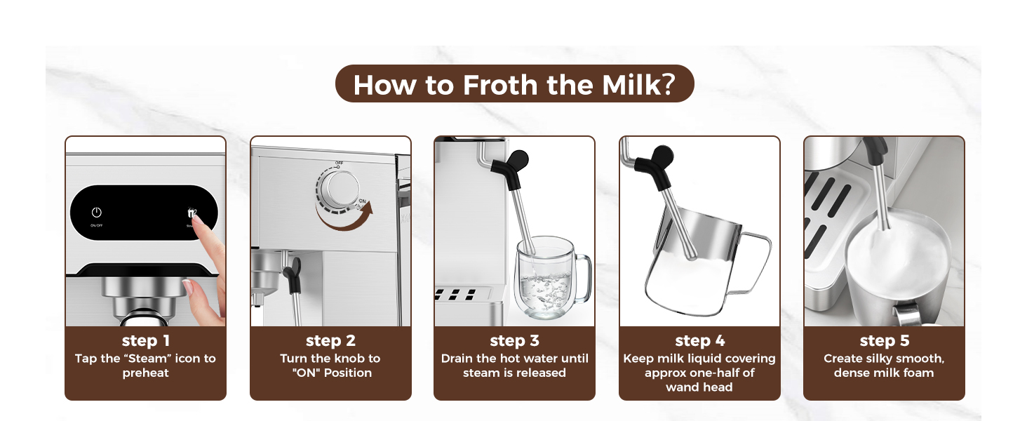 espresso machine with milk wand